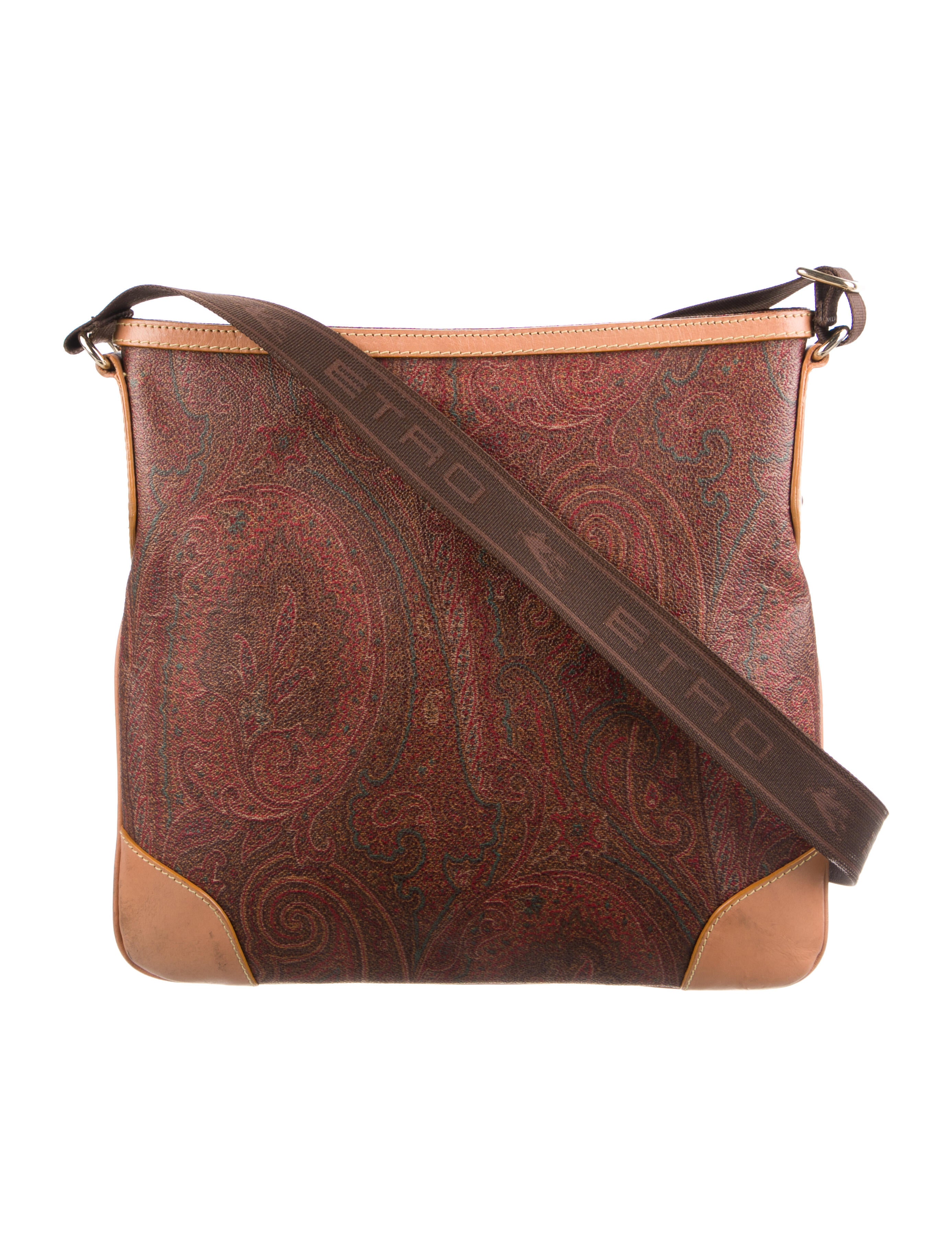 Etro Vintage Coated Canvas Crossbody Neutrals Crossbody Bags