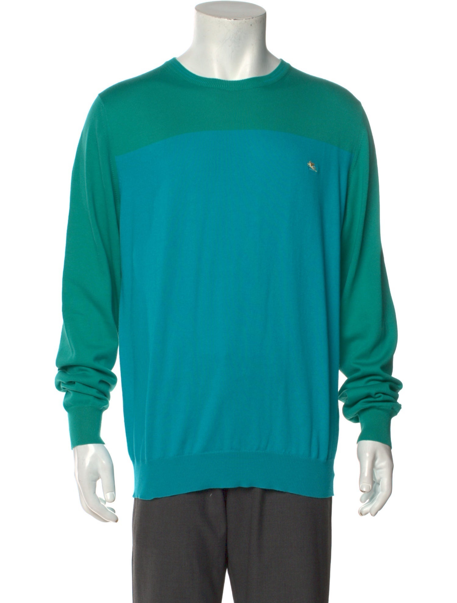 Etro Colorblock Pattern Crew Neck Pullover