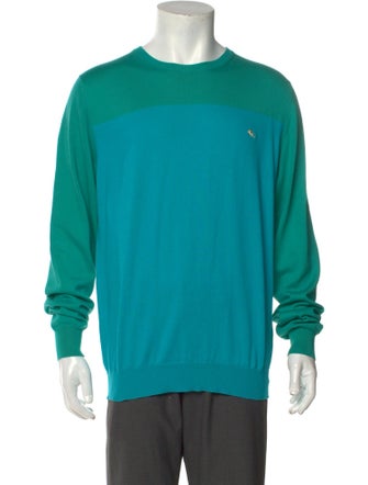 Etro Colorblock Pattern Crew Neck Pullover