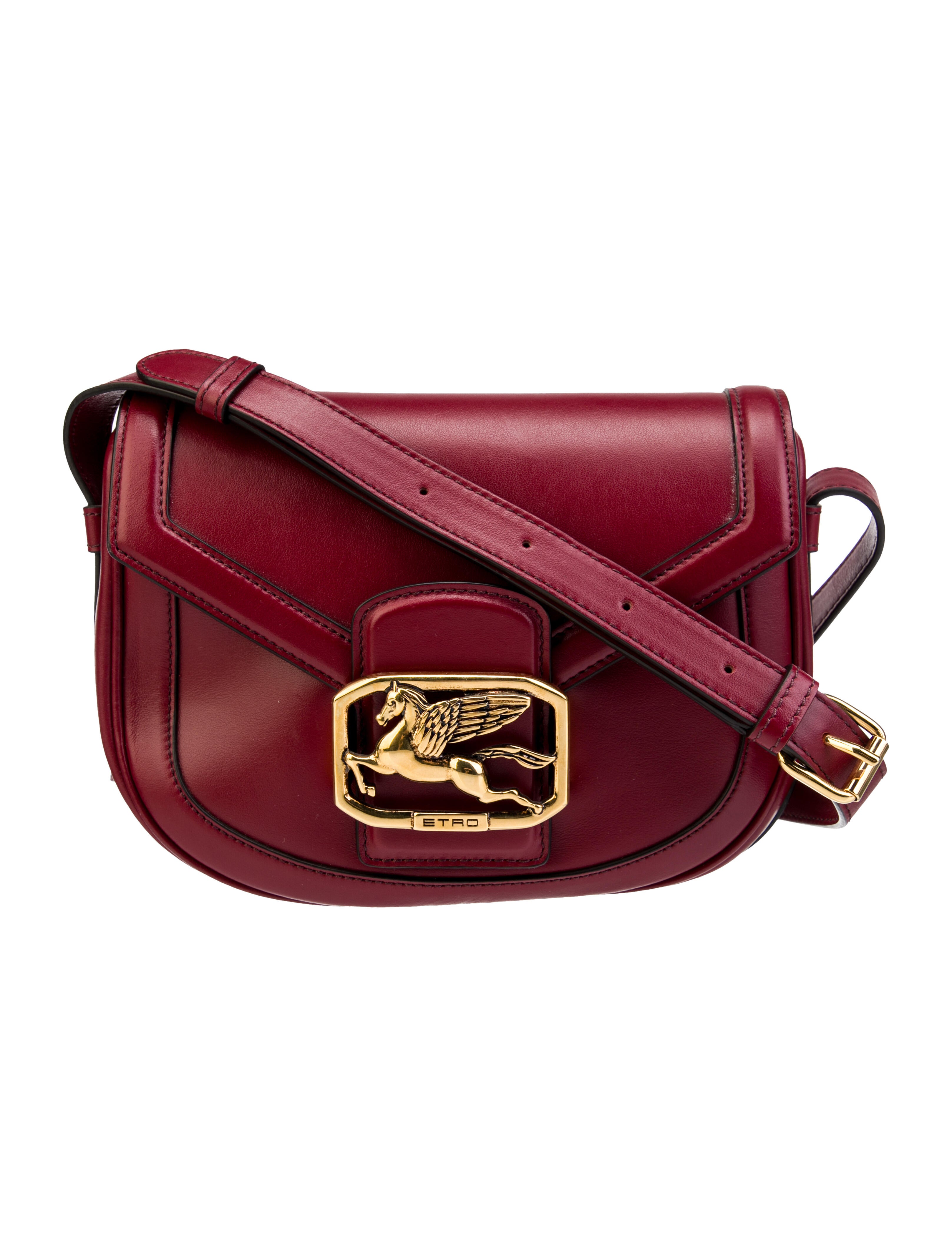 Etro Flap Top Leather Crossbody Bag Red Crossbody Bags, Handbags
