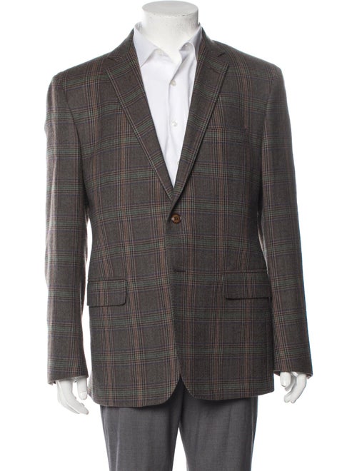 Etro Wool Plaid Print Suit