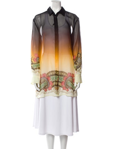 Etro Tops Silk Printed Tunic Us8, It44 | M