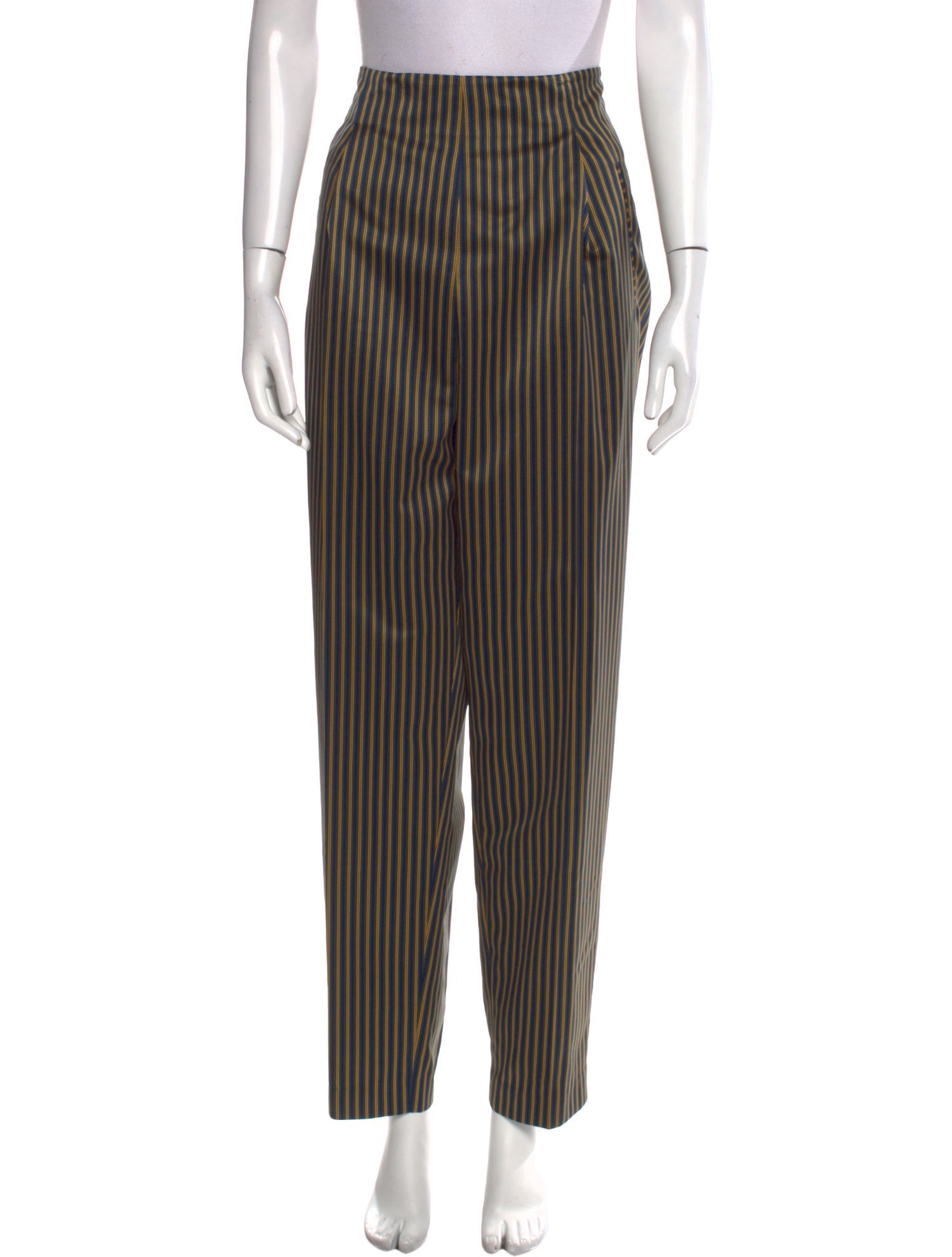 Etro Striped Straight Leg Pants - Blue, 13.75