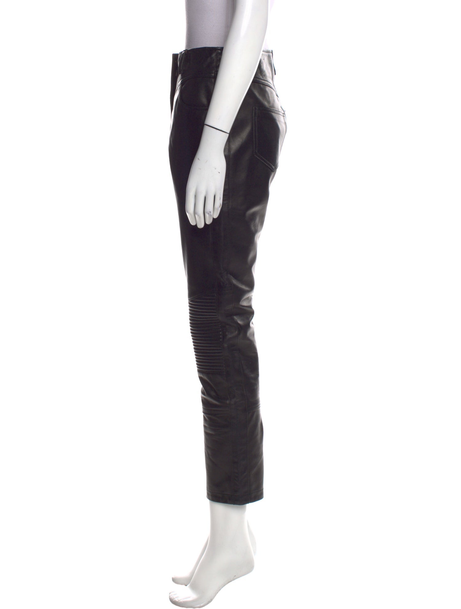 Etro Lamb Leather Straight Leg Pants