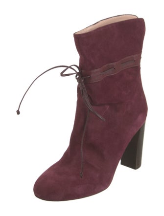 Etro Suede Tassel Accents Lace-Up Boots