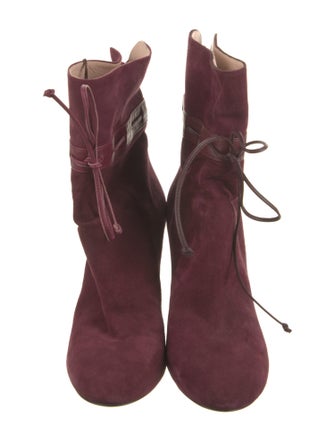 Etro Suede Tassel Accents Lace-Up Boots