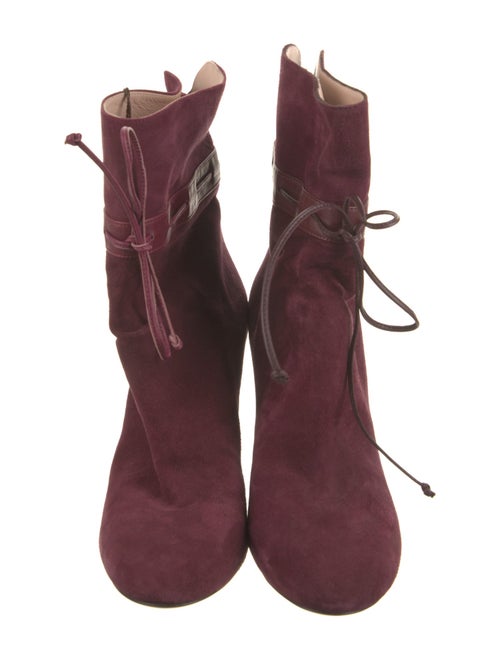 Etro Suede Tassel Accents Lace-Up Boots