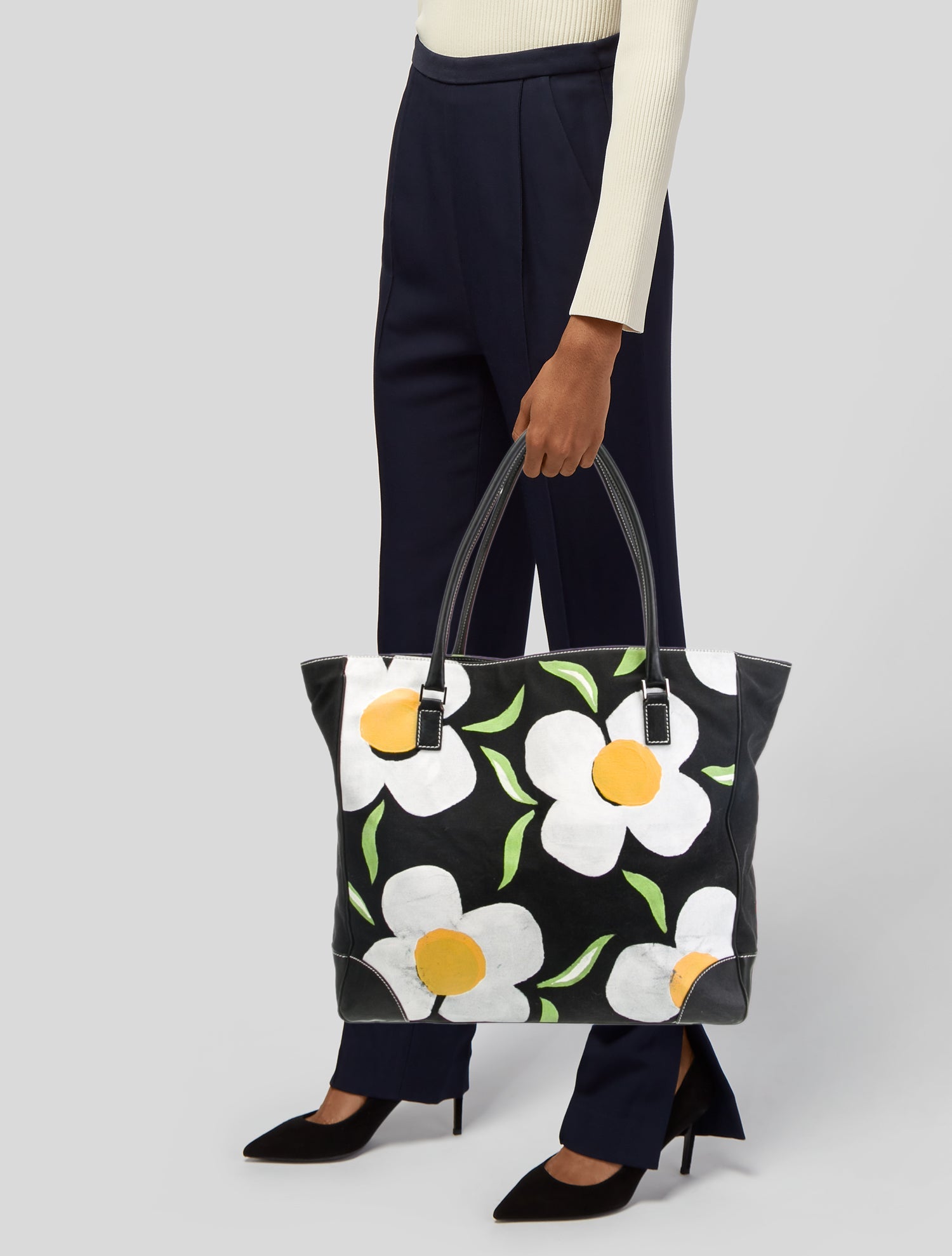 Lambertson Truex Patterned Canvas Tote Bag