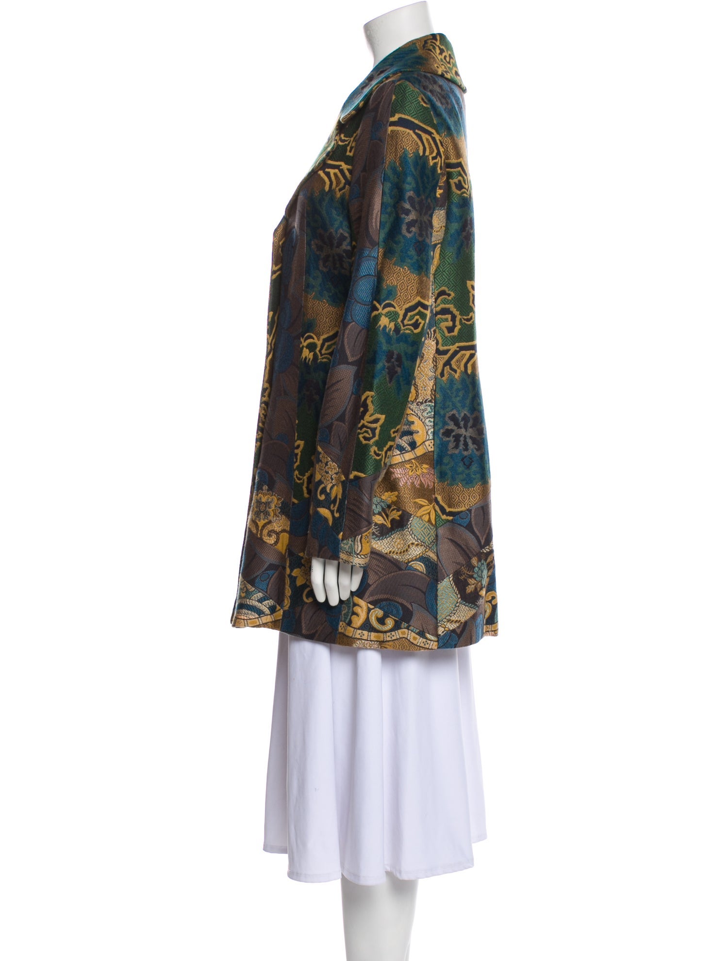 Casual Character Floral Print Half Sleeve Coat