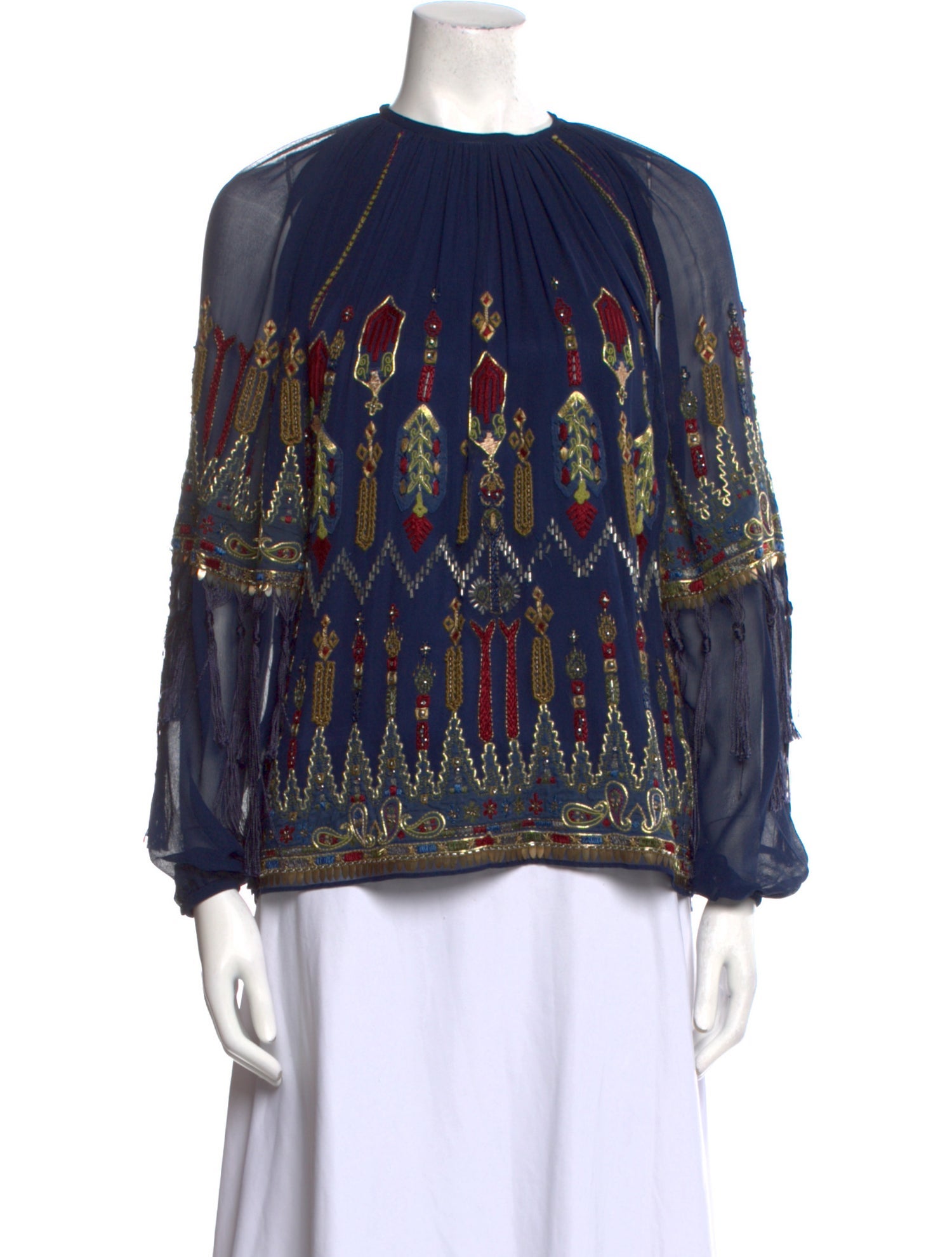 Etro Printed Mock Neck Blouse