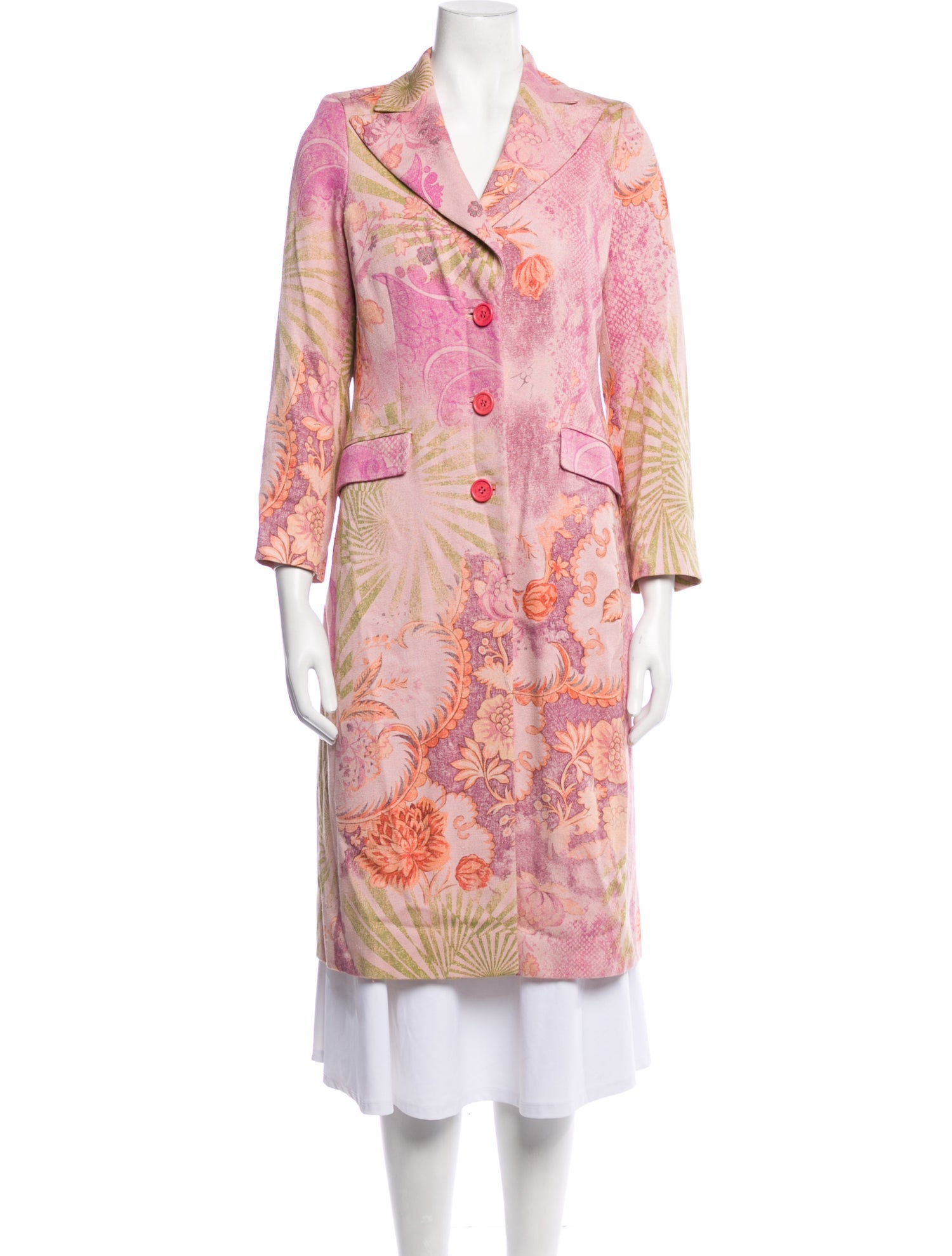 Etro Silk Floral Print Coat