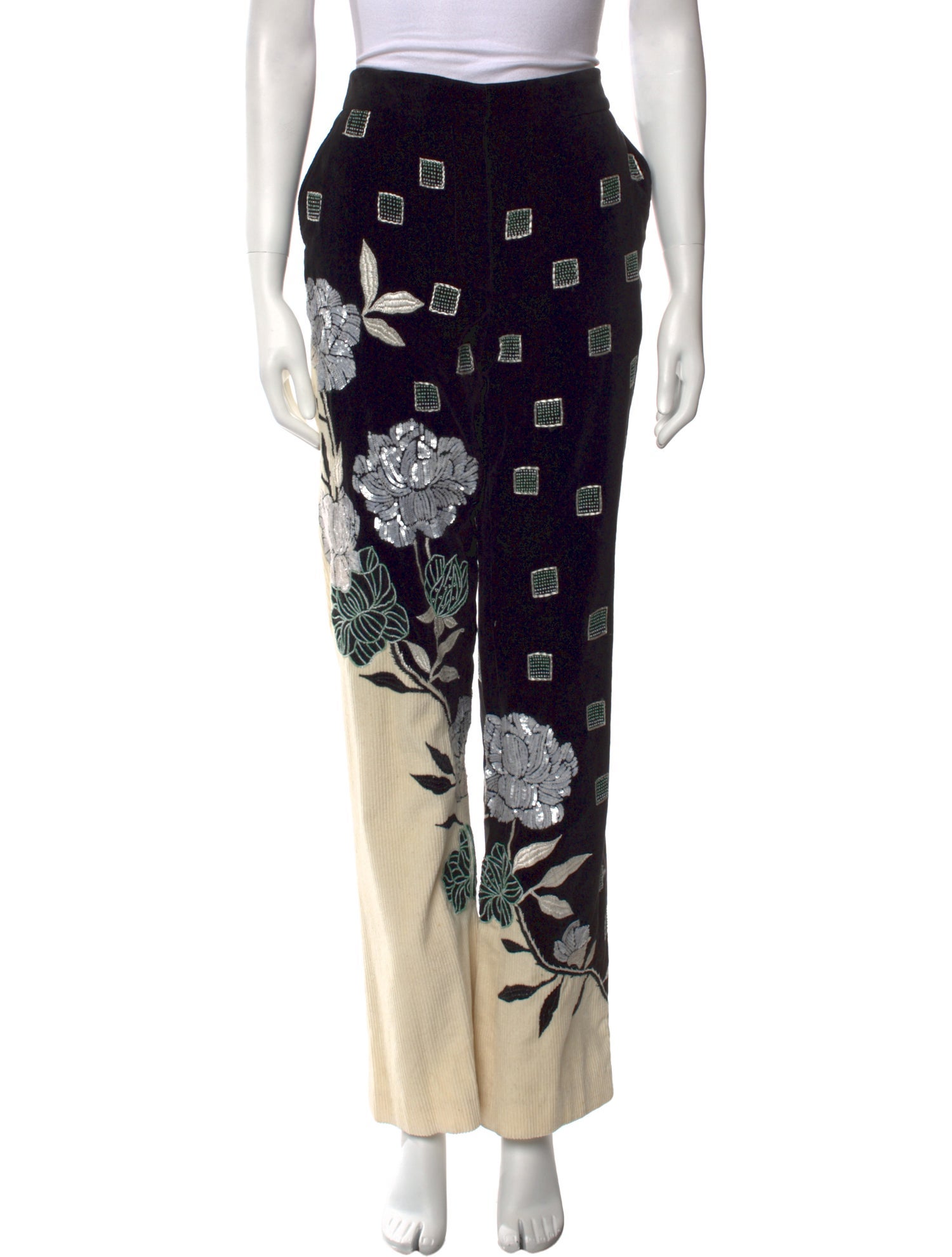 Etro Floral Print Straight Leg Pants