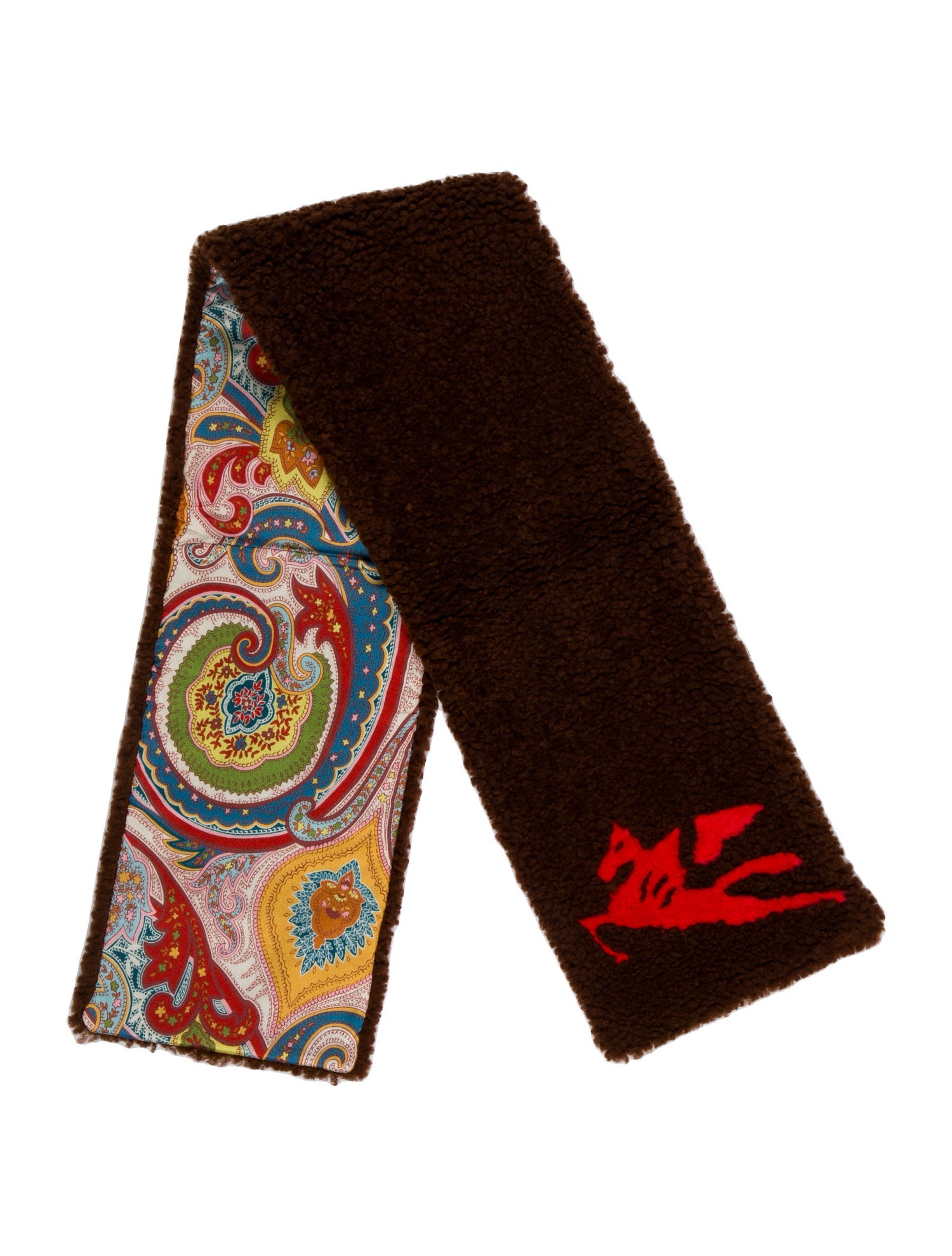 Etro Shearling Paisley Print Scarf w/ Tags