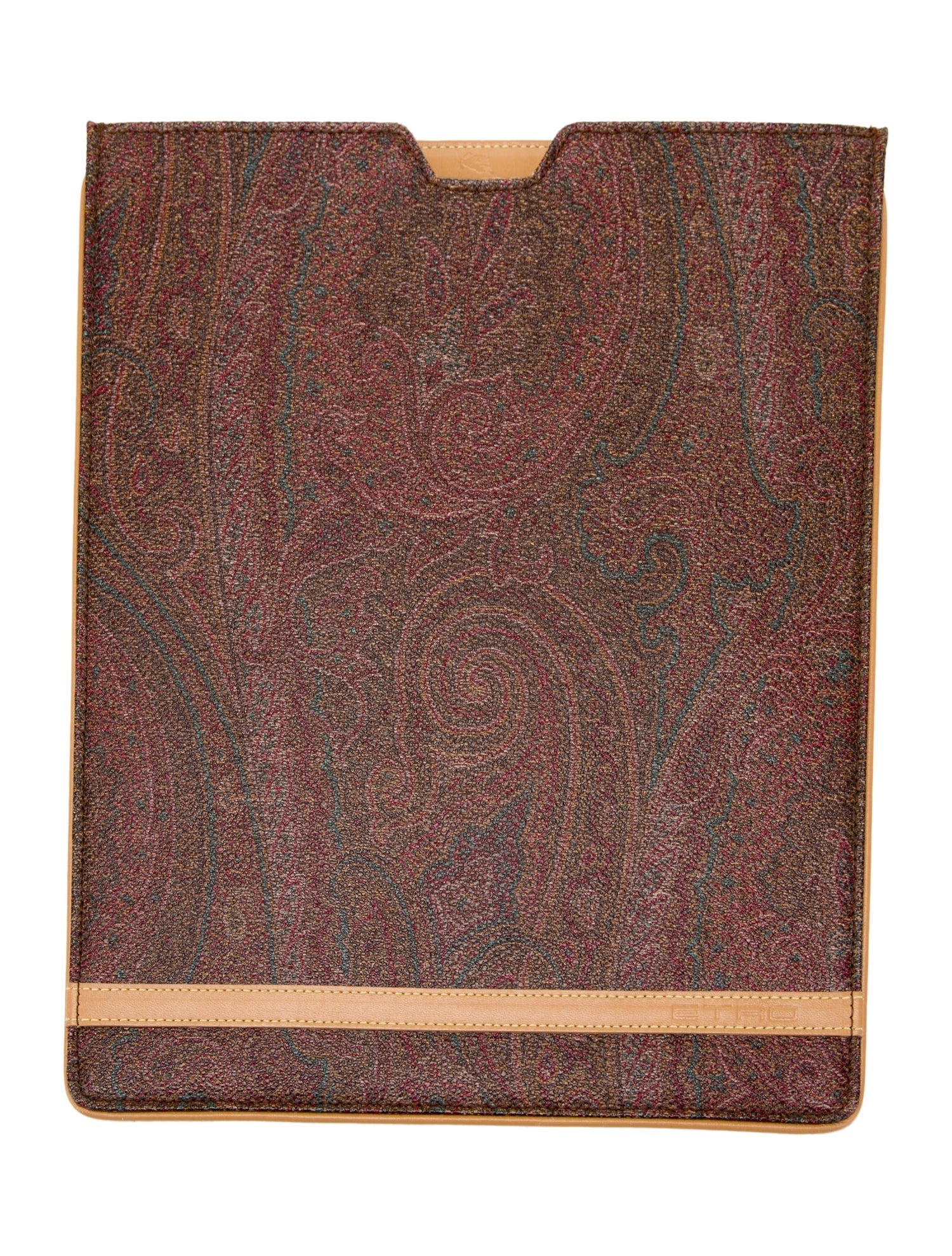 Etro Leather Trim Coated Canvas Clutch