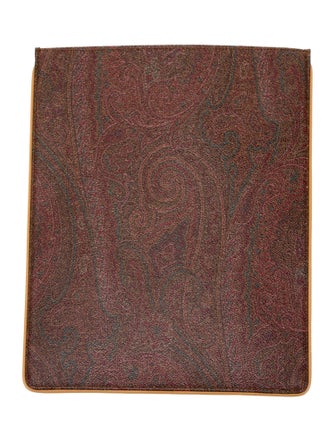 Etro Leather Trim Coated Canvas Clutch