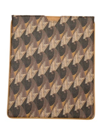 Etro Leather Trim Coated Canvas Tablet Case