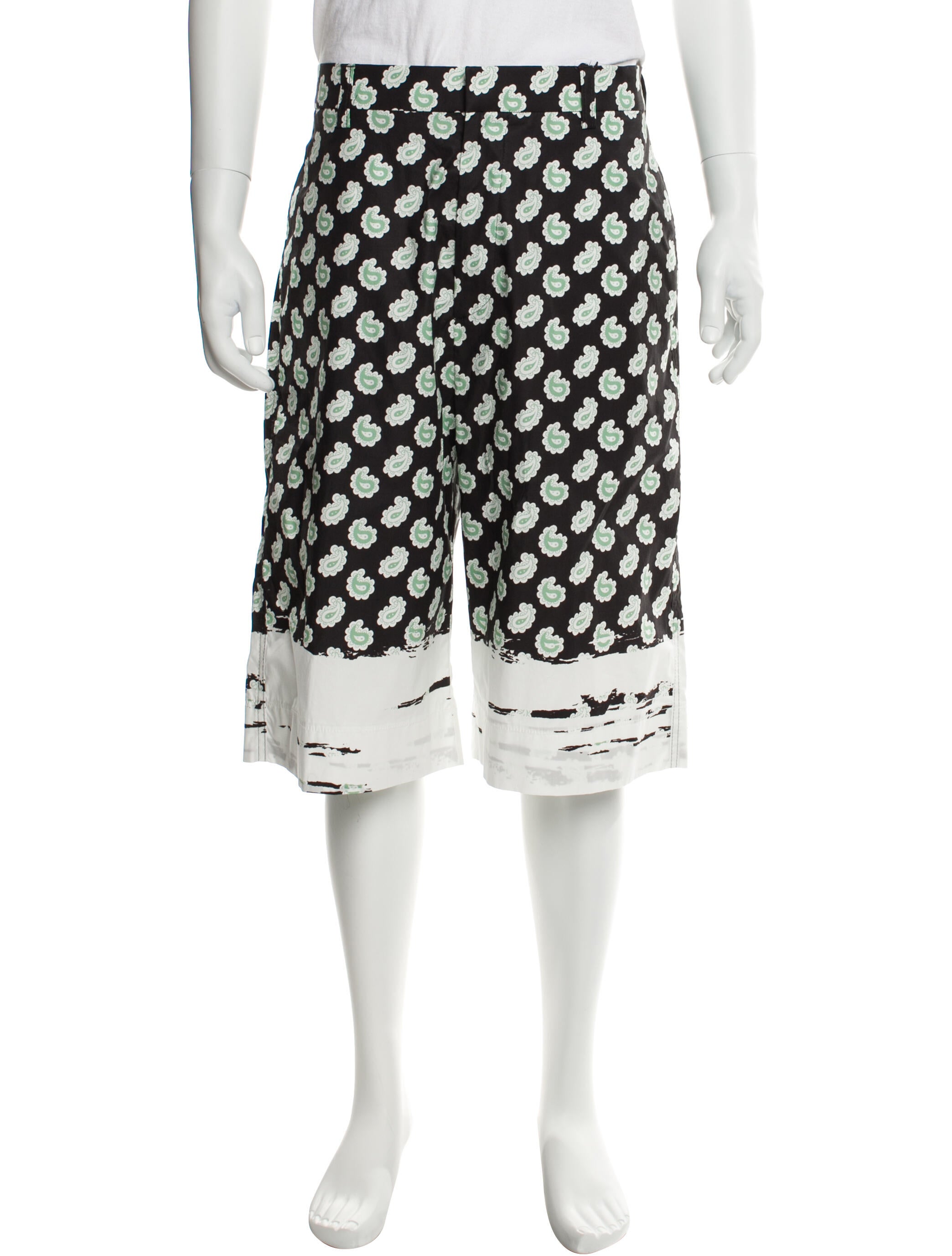 Etro Paisley Print Flat Front Shorts