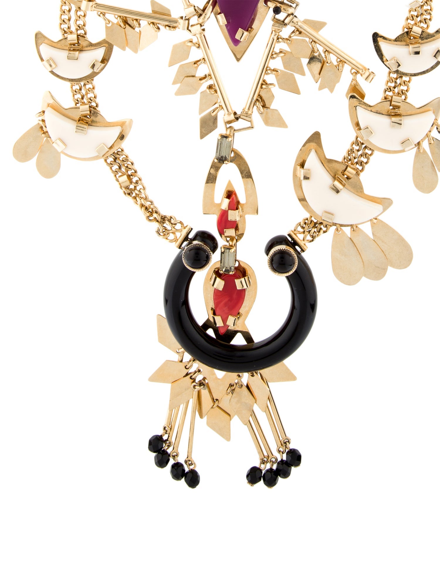 Etro Crystal, Resin & Cord Collar Necklace