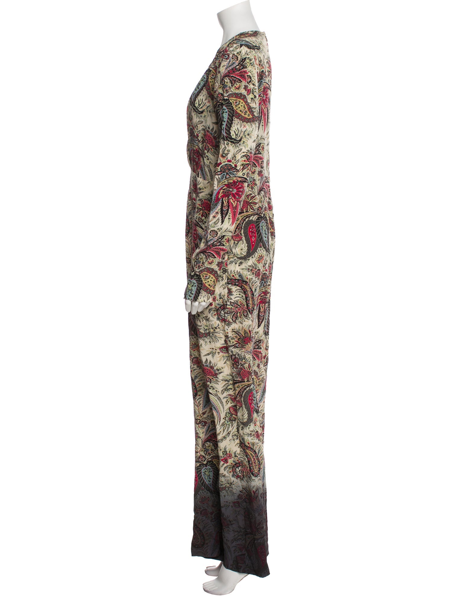 Etro Silk Paisley Print Jumpsuit