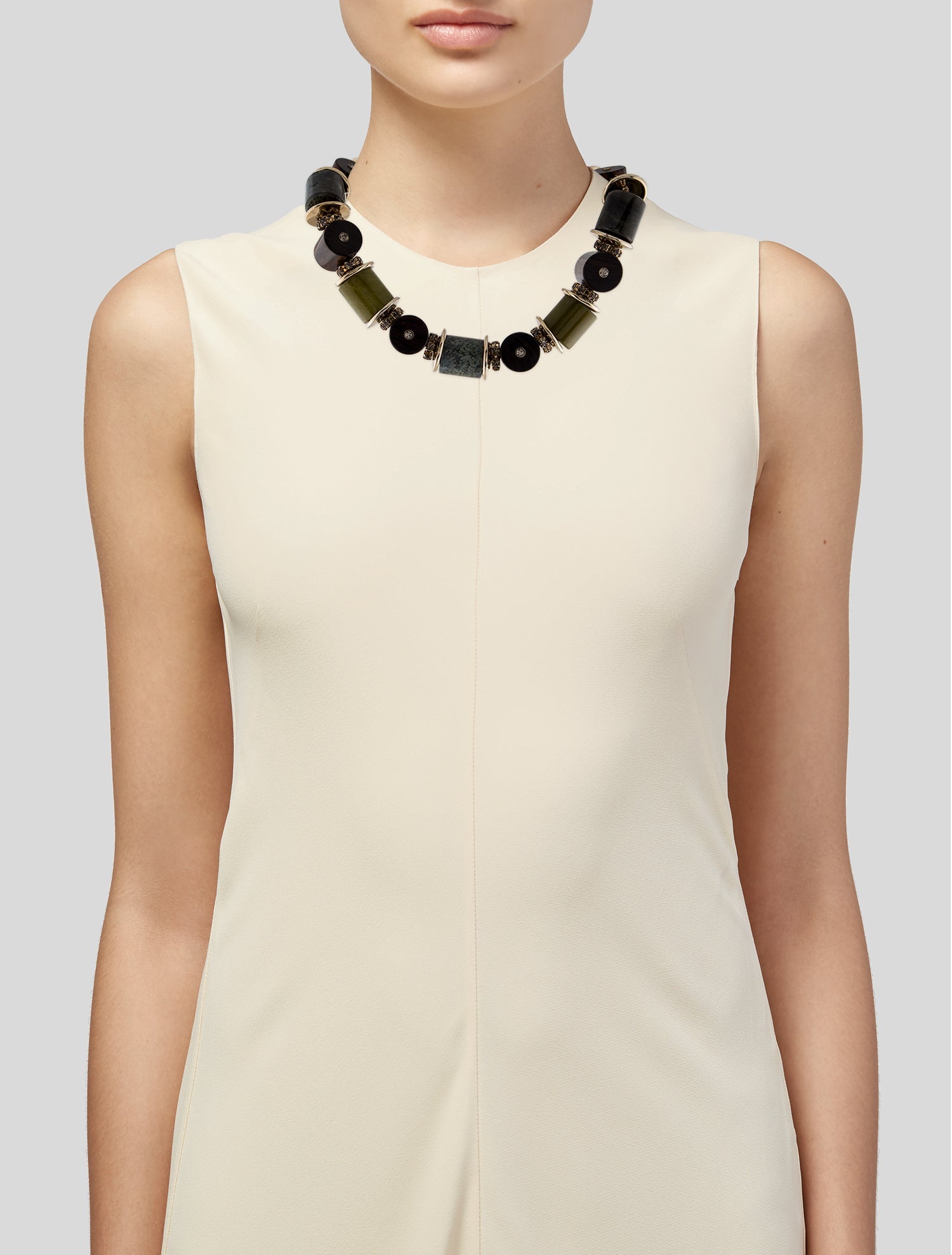Etro Multi-Stone, Crystal & Wood Collar Necklace
