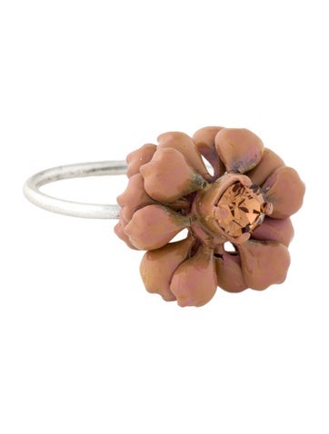 Etro Cocktail Ring Crystal & Enamel 7.75