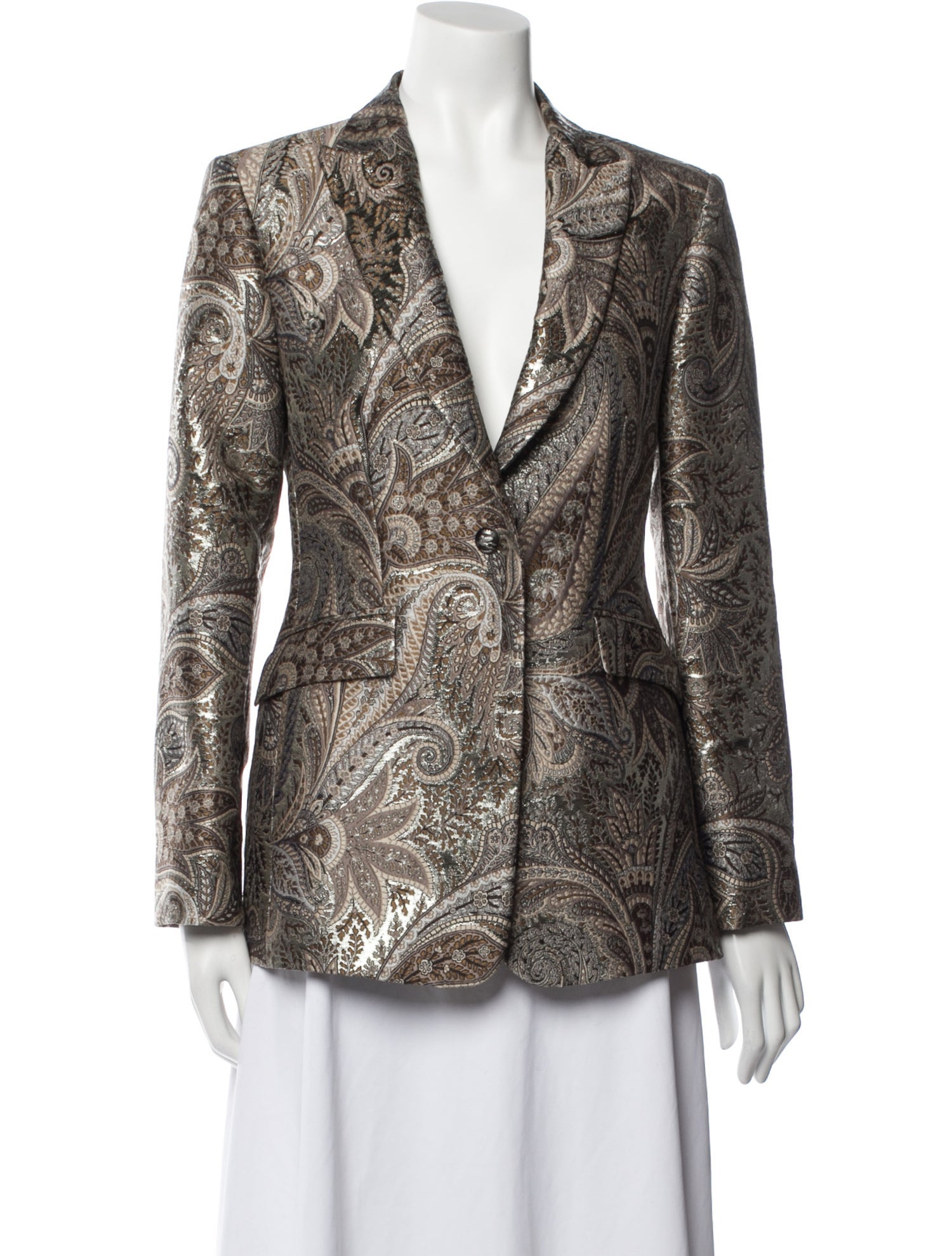 Etro Wool Paisley Print Blazer