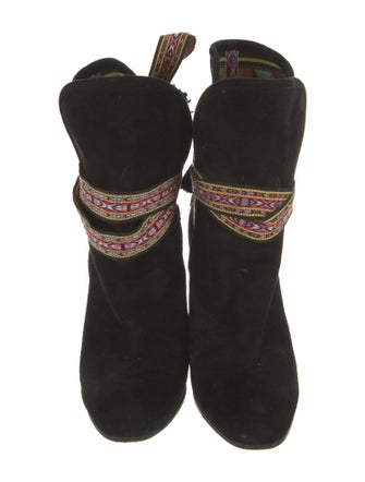 Etro Suede Patterned Lace-Up Boots