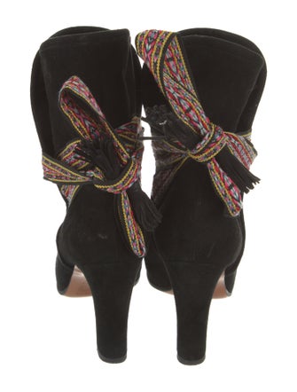 Etro Suede Patterned Lace-Up Boots