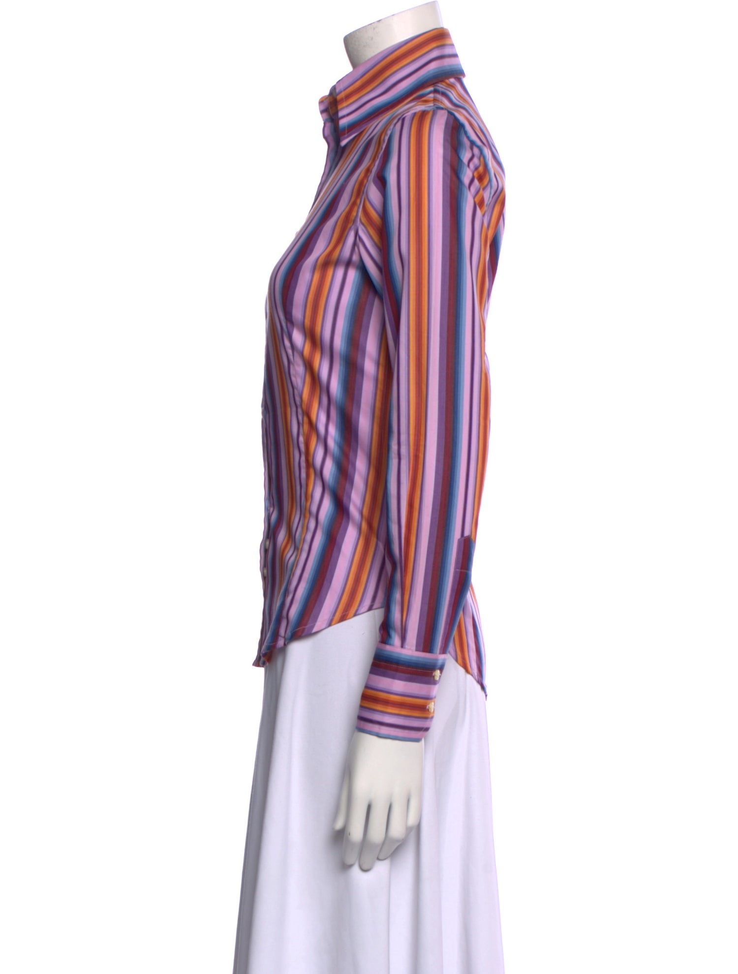 Etro Striped Long Sleeve Button-Up Top