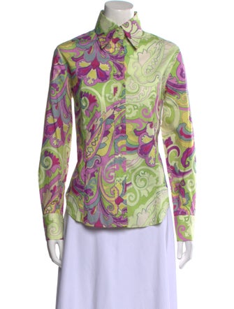Etro Paisley Print Long Sleeve Button-Up Top