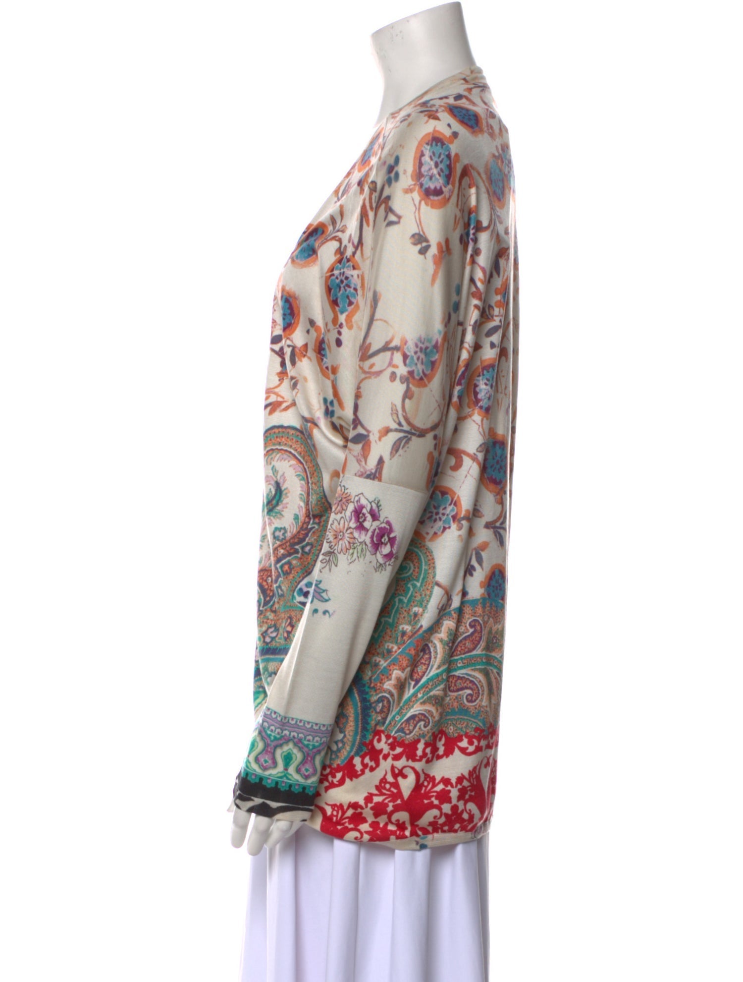 Etro Printed Open Front Sweater