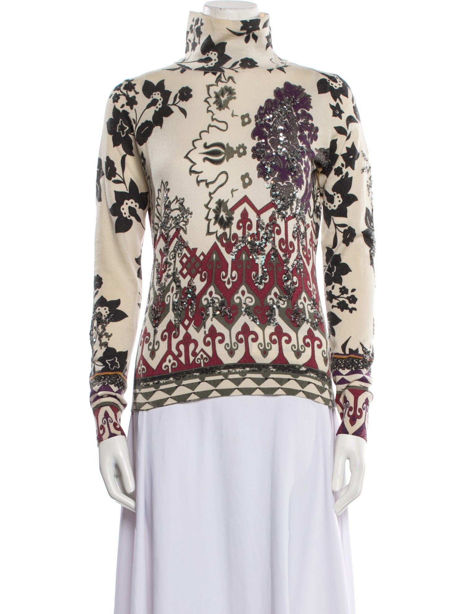 Etro Silk Floral Print Sweater