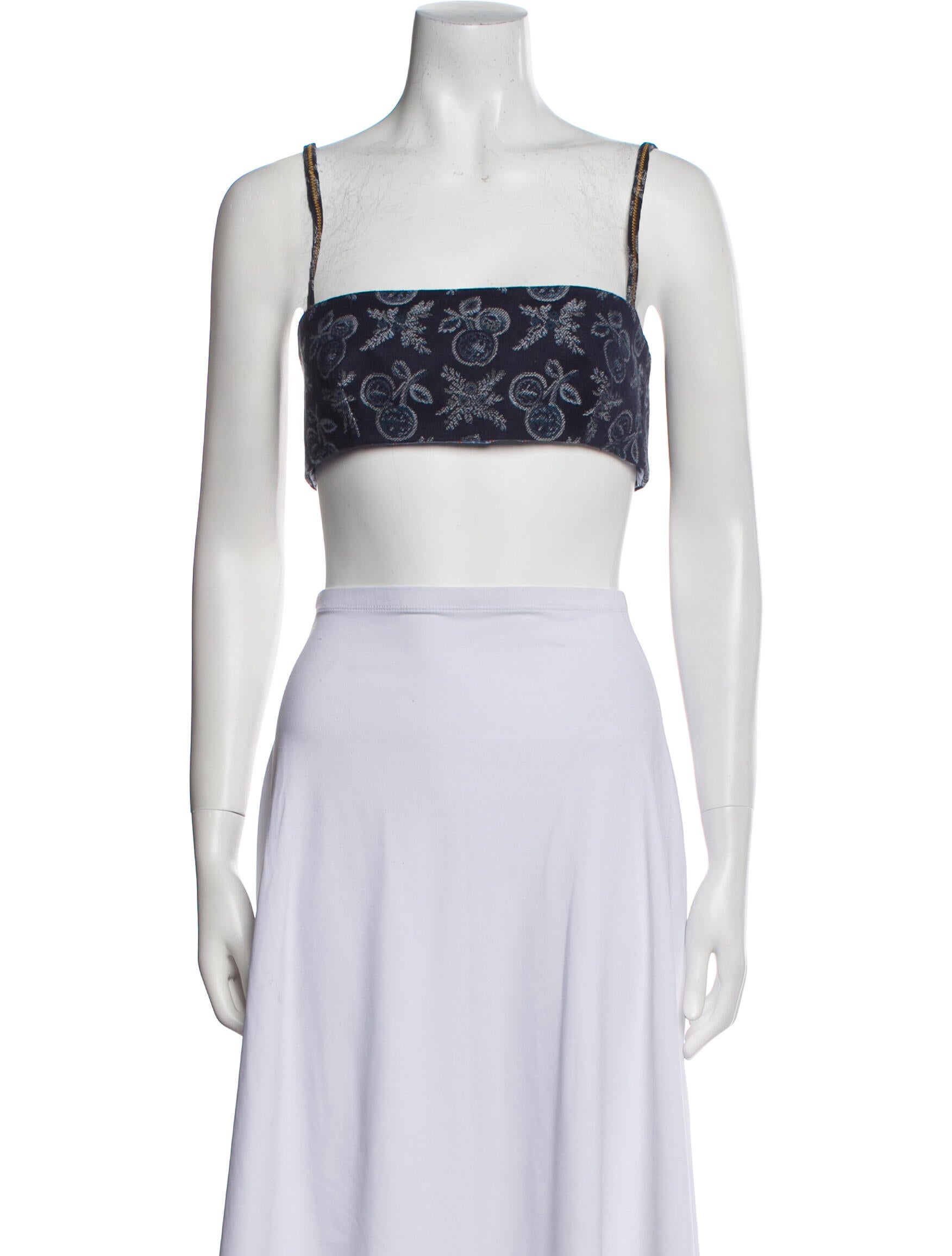 Etro Square Neckline Sleeveless Crop Top