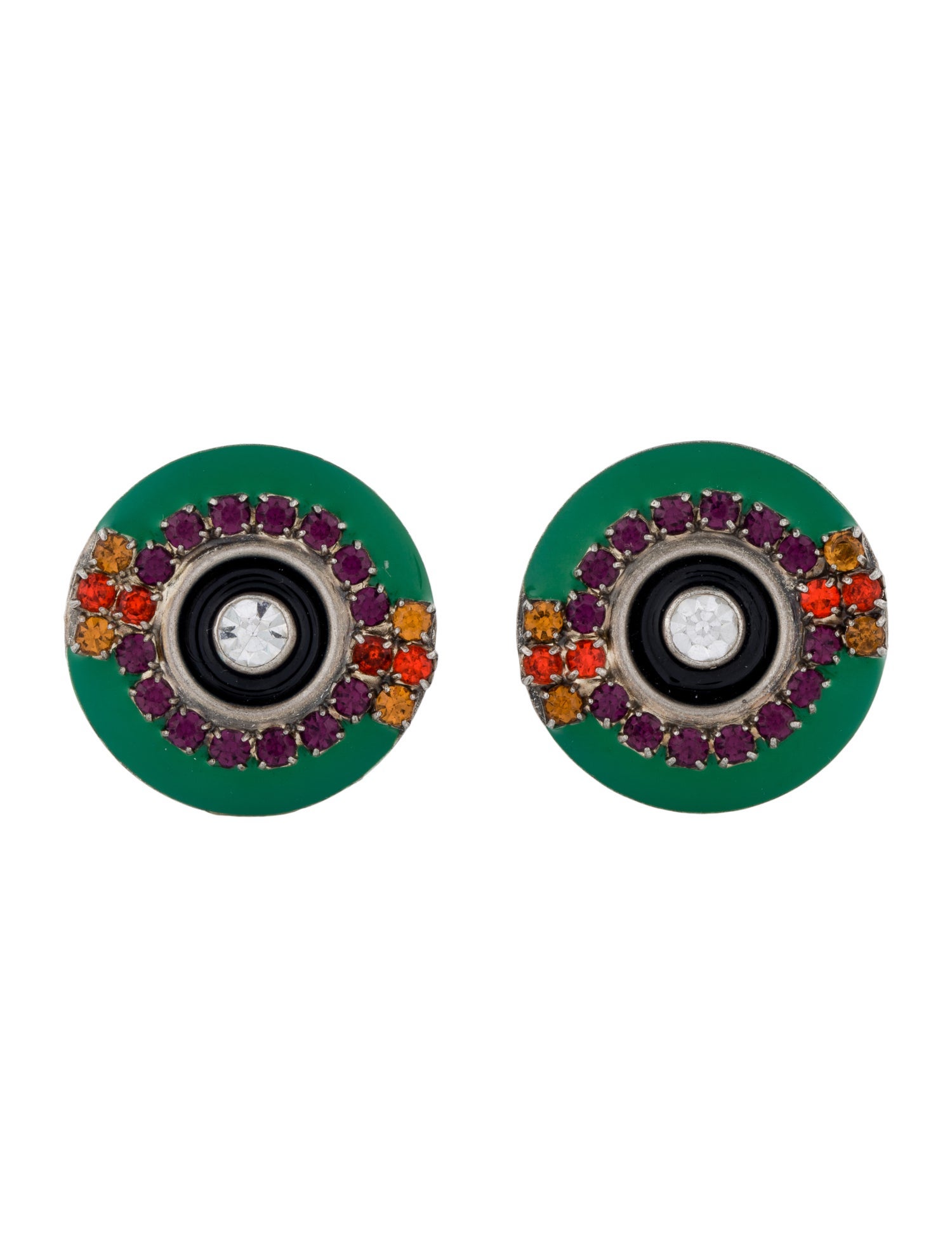 Etro Enamel & Crystal Cufflinks