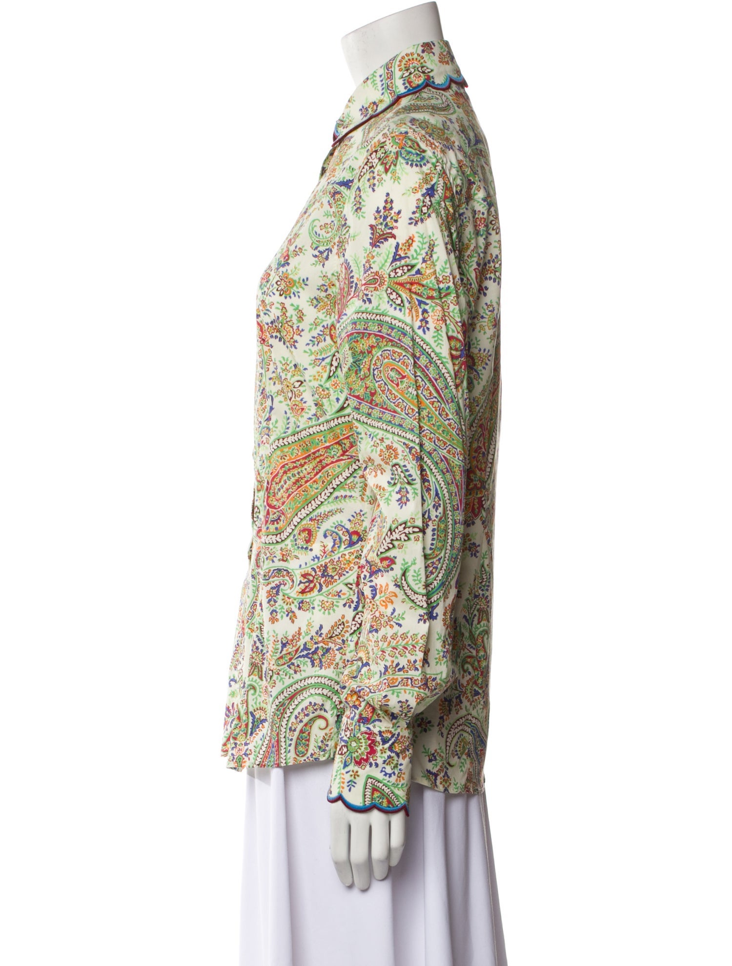 Etro Paisley Print Long Sleeve Button-Up Top w/ Tags