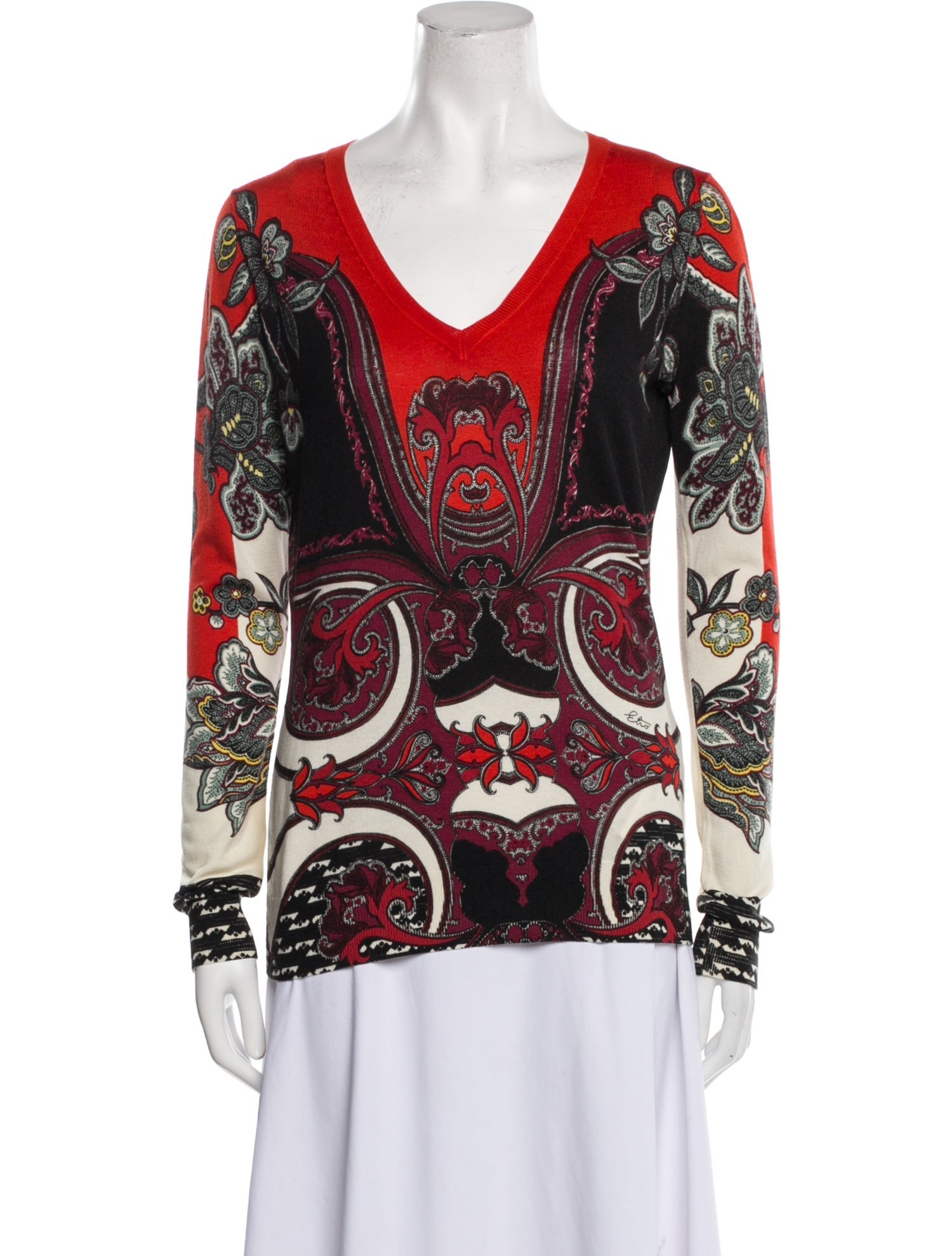 Etro Cashmere Paisley Print Sweater