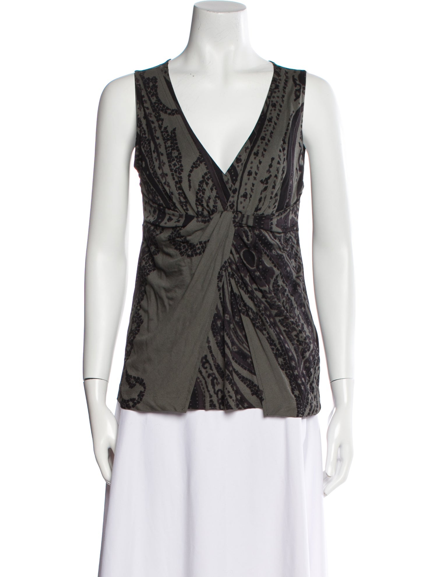Etro Printed V-Neck Top