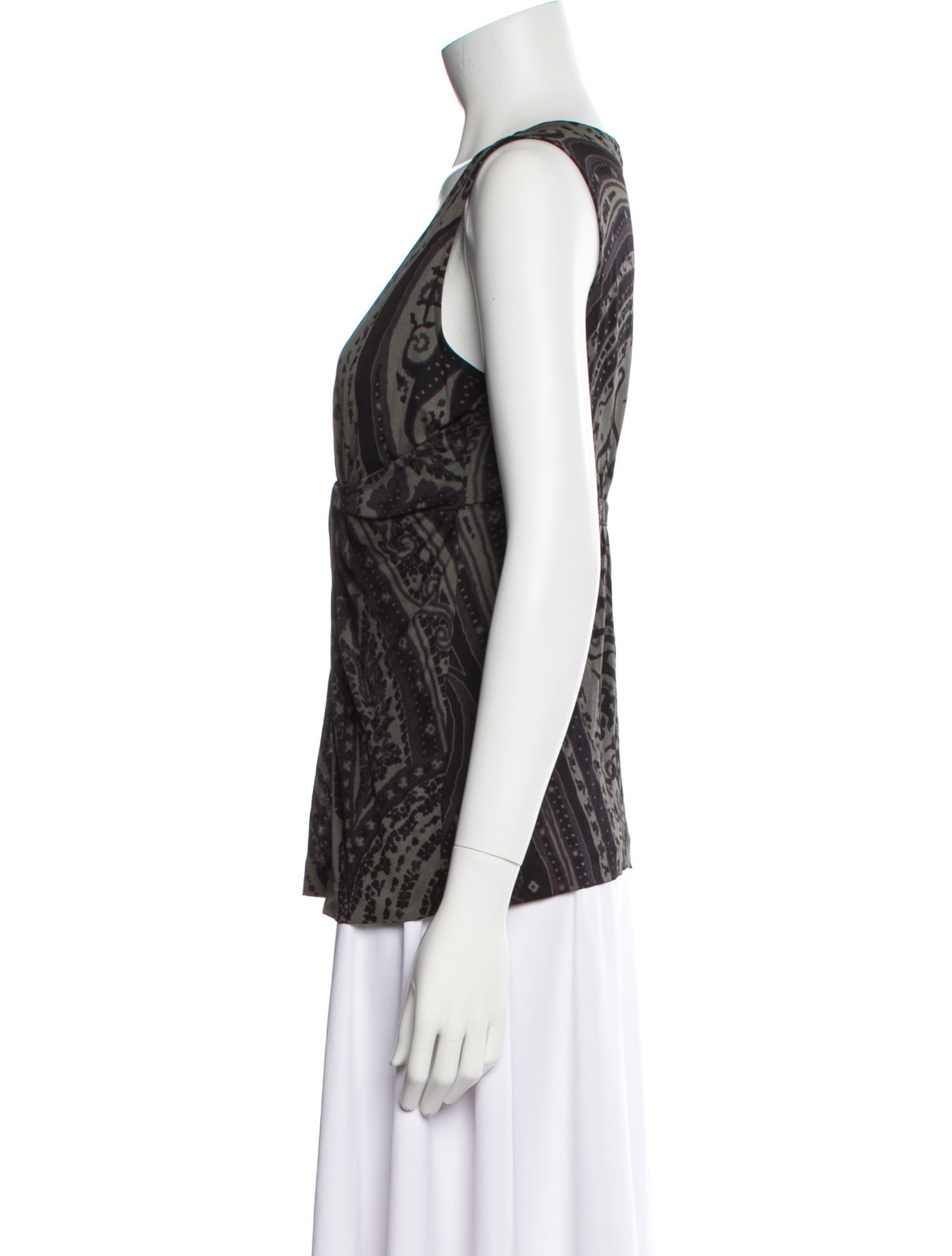 Etro Printed V-Neck Top