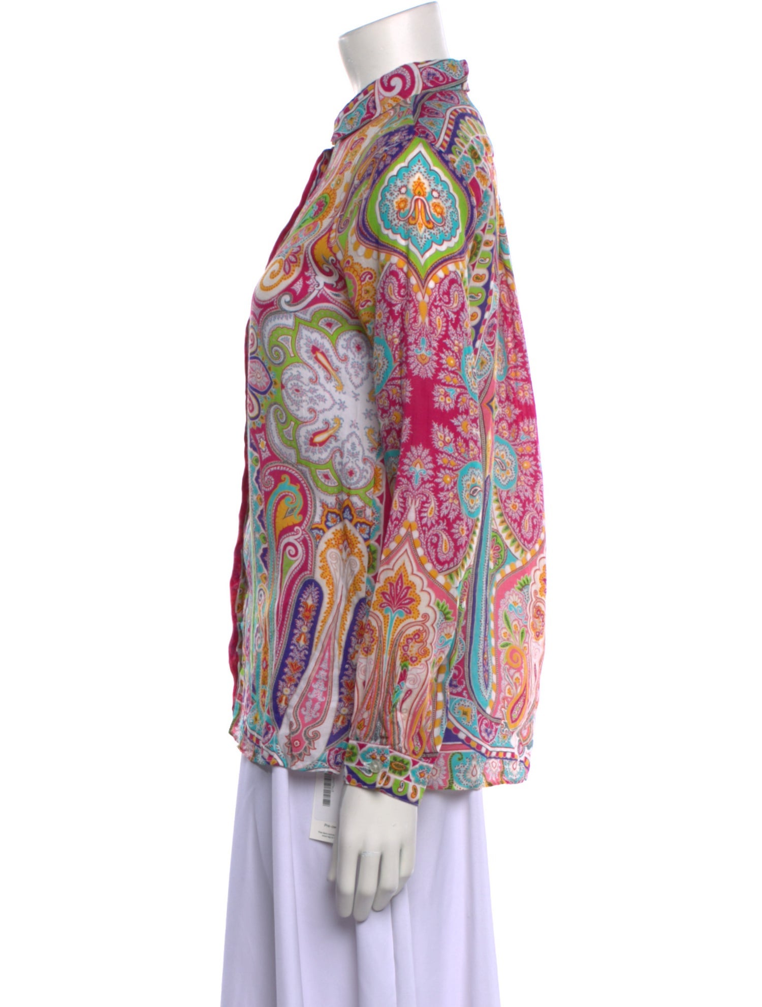 Etro Paisley Print Mock Neck Blouse