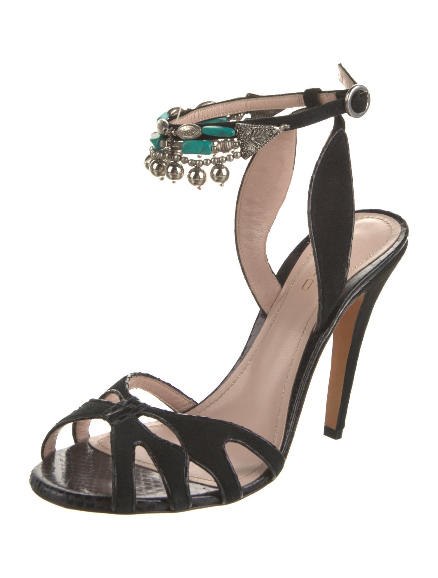 Etro Suede Beaded Accents Sandals