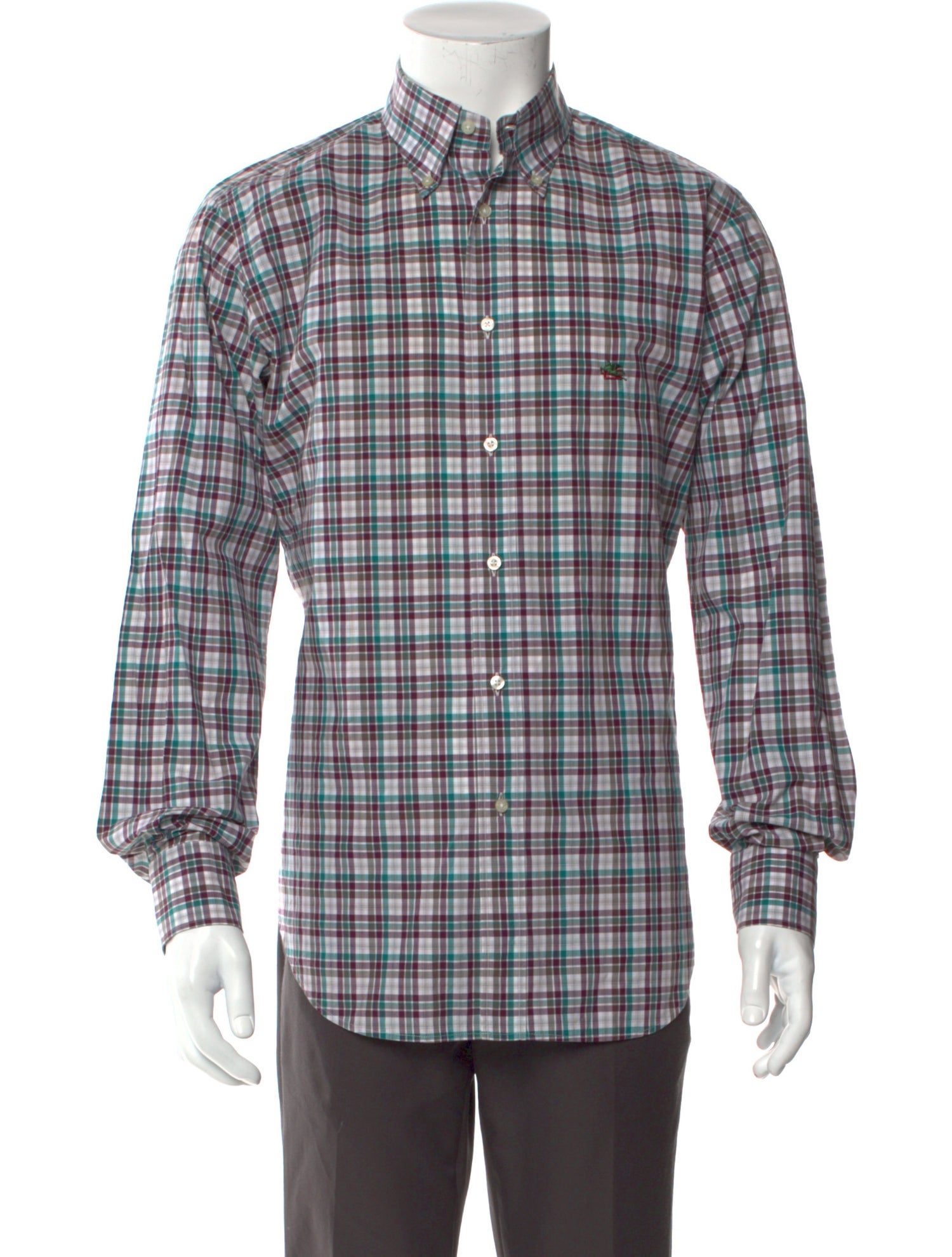 Etro Plaid Print Long Sleeve Shirt