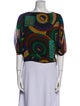 Etro Printed Bateau Neckline Crop Top