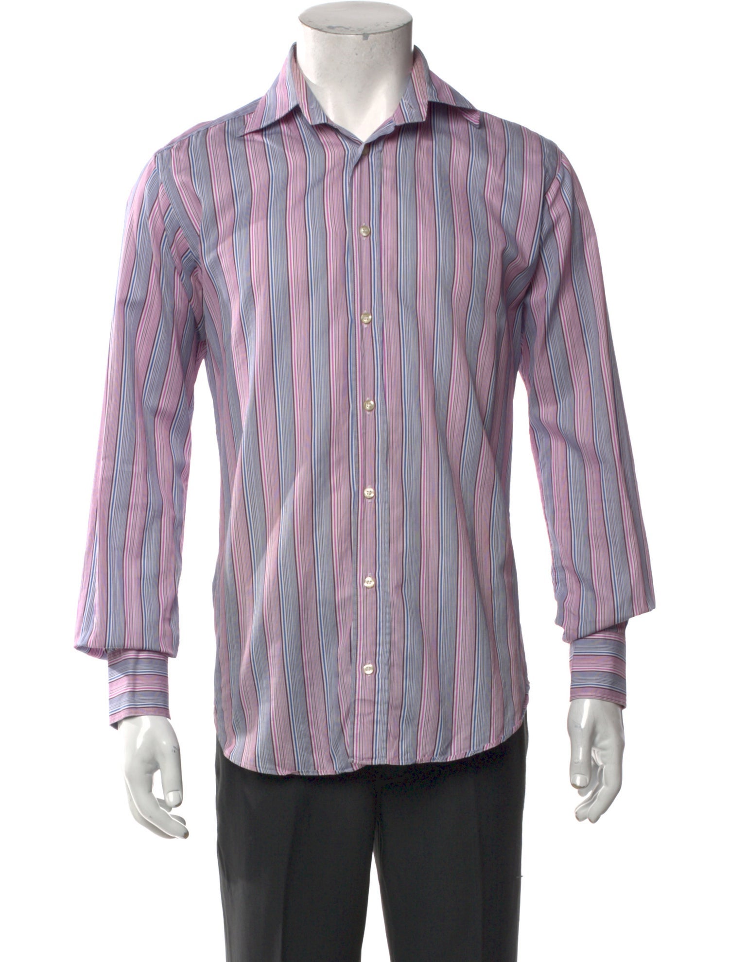 Etro Striped Long Sleeve Dress Shirt