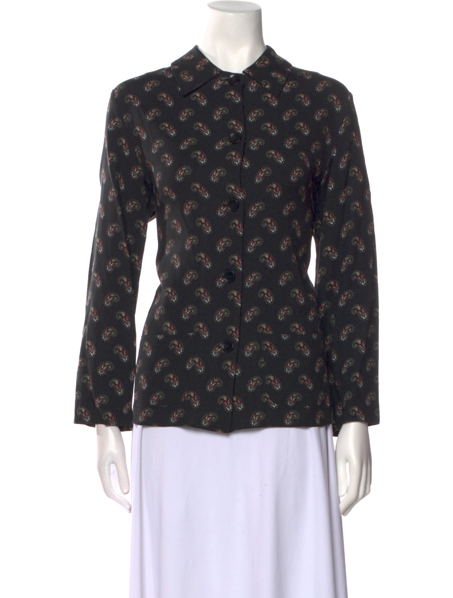 Etro Paisley Print Mock Neck Blouse