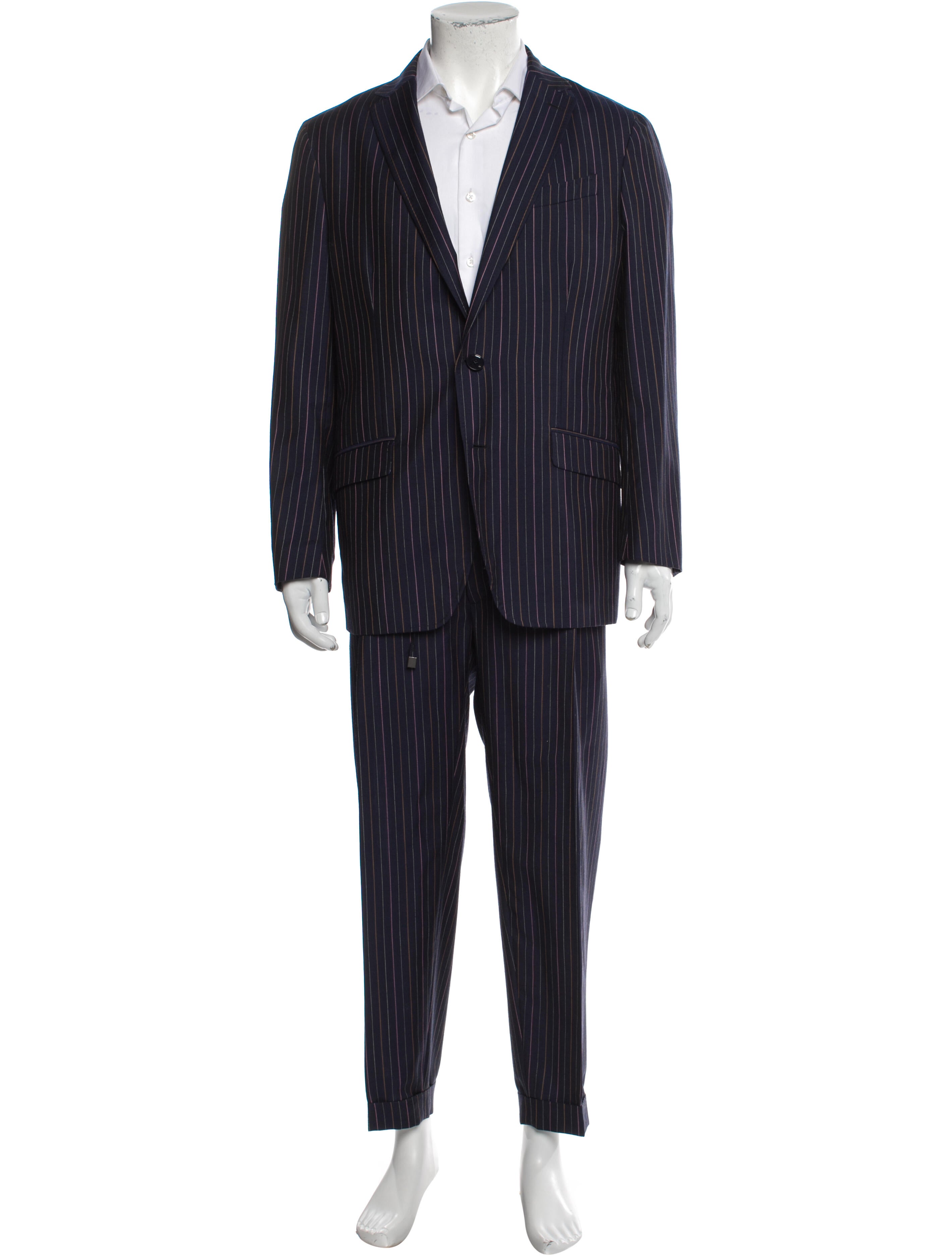 Etro Virgin Wool Striped Two-Piece Suit