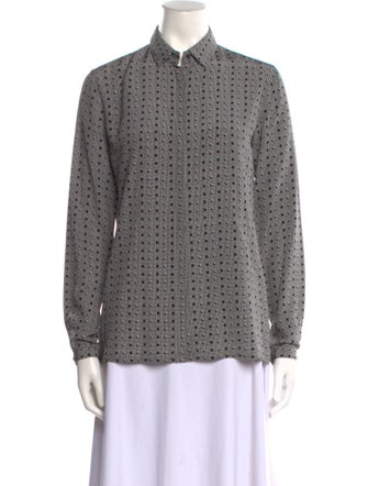 Etro Printed Long Sleeve Button-Up Top