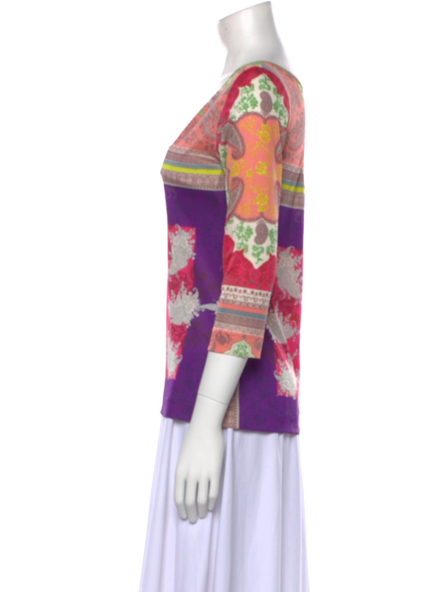 Etro Printed V-Neck Blouse