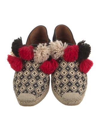 Etro Printed Pom-Pom Embellishments Espadrilles