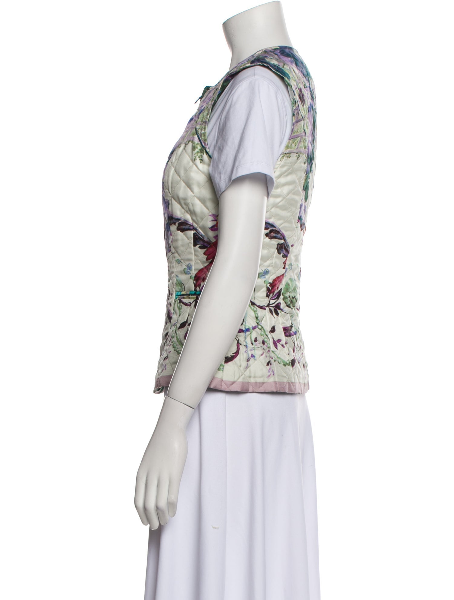 Etro Silk Floral Print Vest