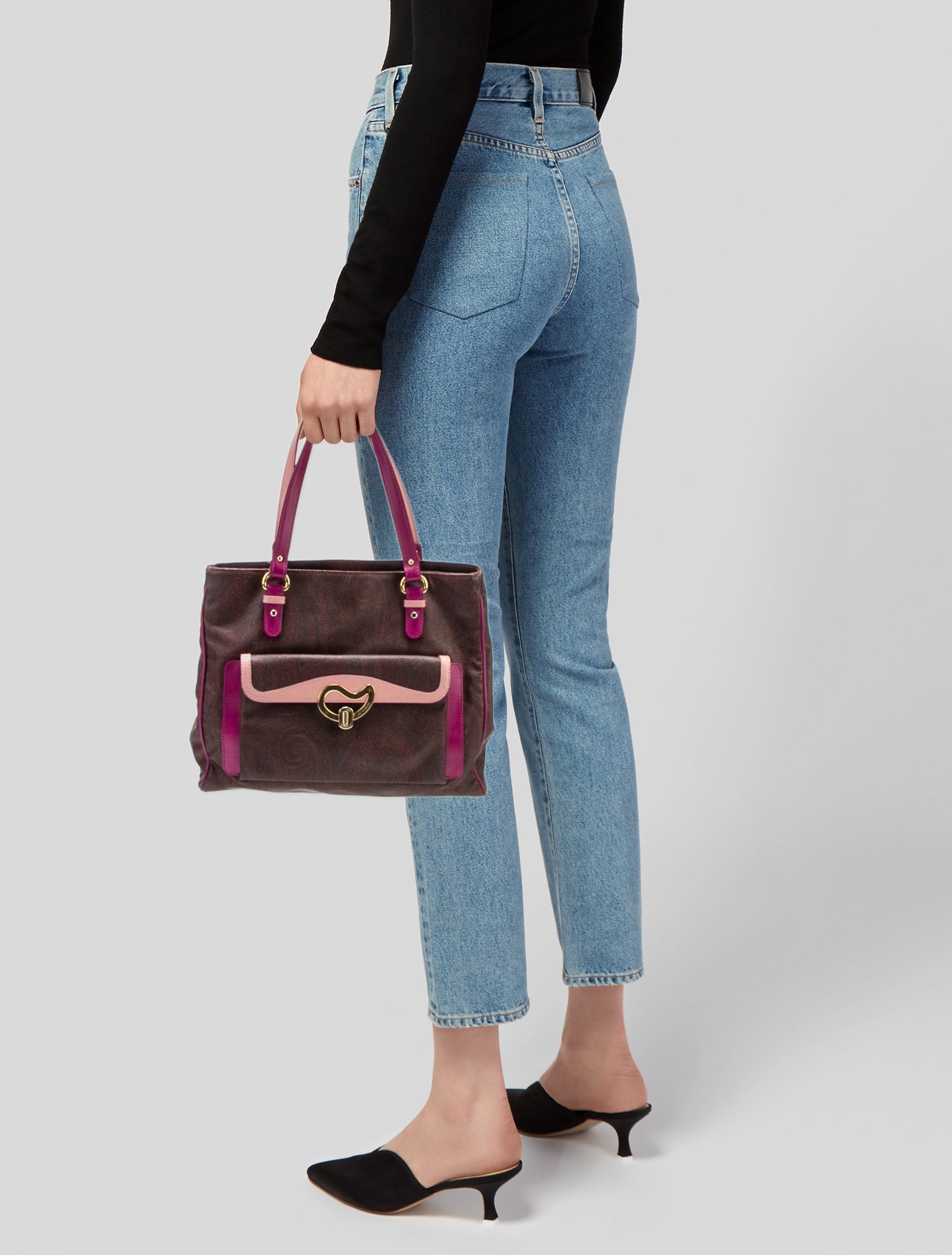 Etro Leather Top Handle Bag